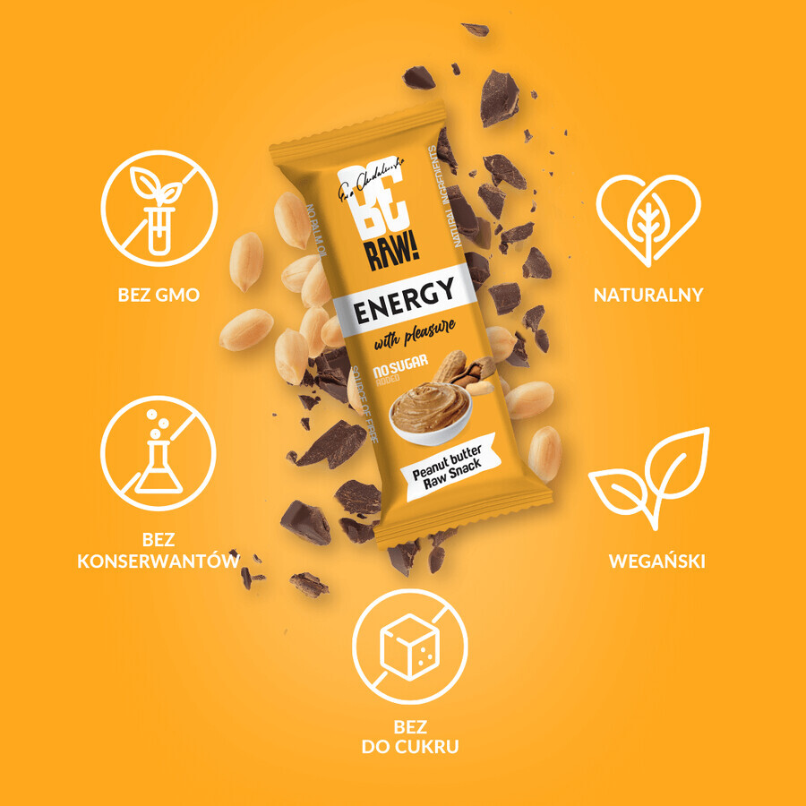 ¡BeRAW! Energy Raw Snack, barrita energética, crema de avellanas, 40 g