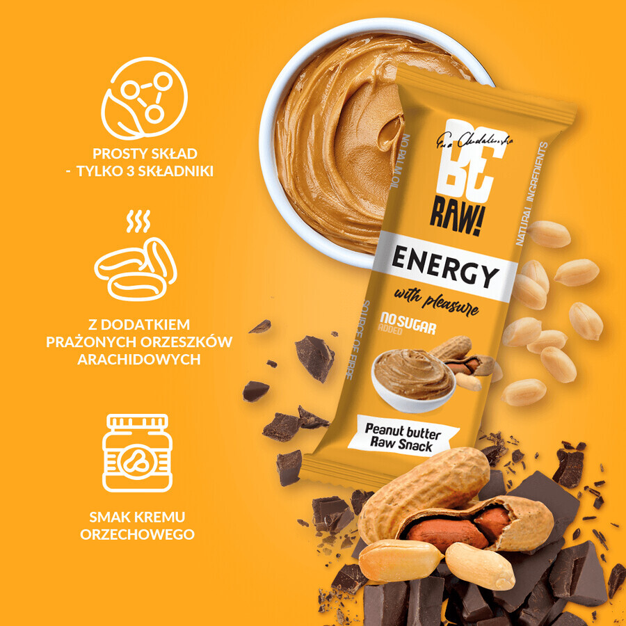 ¡BeRAW! Energy Raw Snack, barrita energética, crema de avellanas, 40 g