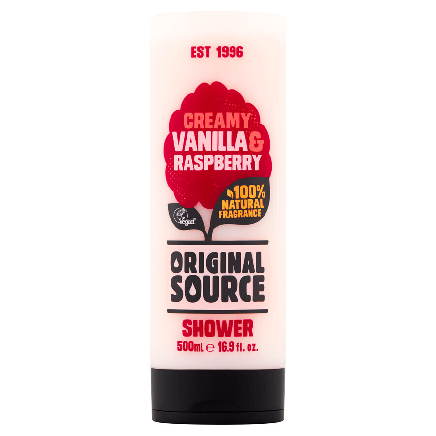 Original Source Vegan, shower gel, Vanilla-Raspberry, 500 ml