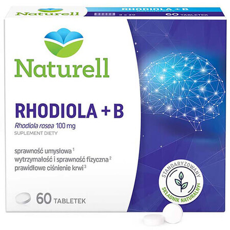 Naturell Rhodiola + B, 60 comprimés