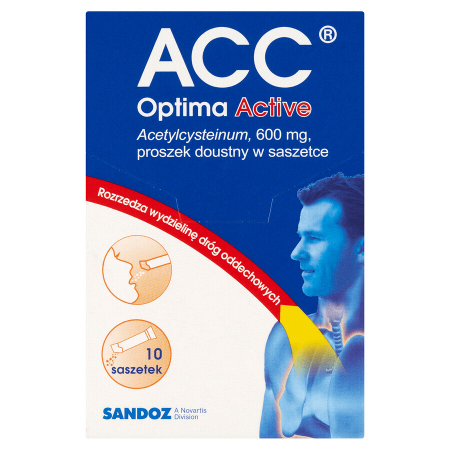 ACC Optima Active 600 mg, oral powder, 10 sachets