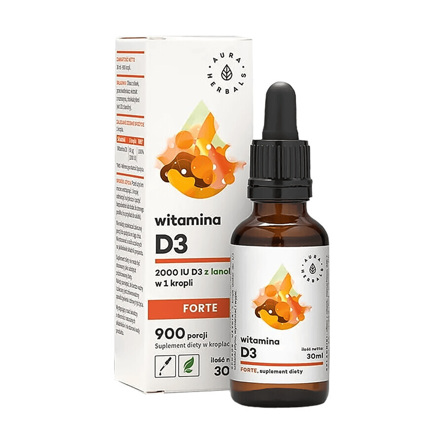 Aura Herbals Vitamin D3 Forte 2000 IU, drops, 30 ml