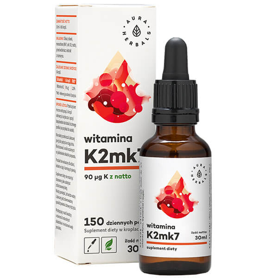 Aura Herbals Vitamina K2MK7 gotas, 30 ml