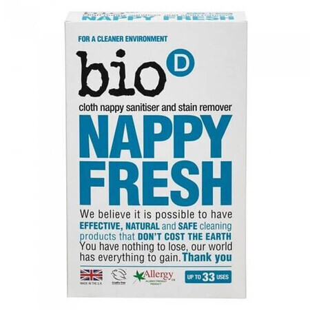 Bio-D Nappy Fresh, aditivo para detergente en polvo para pañales, 500 g