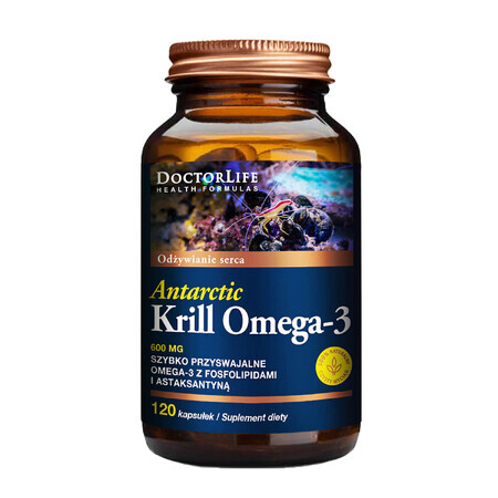 Doctor Life Antarctic Krill Omega-3, Aceite de Krill Antártico, 120 cápsulas