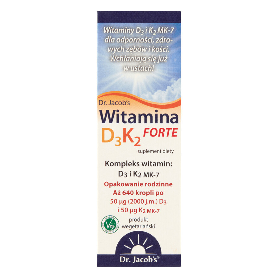 Dr. Jacob's Vitamina D3K2 Forte, gotas, 20 ml