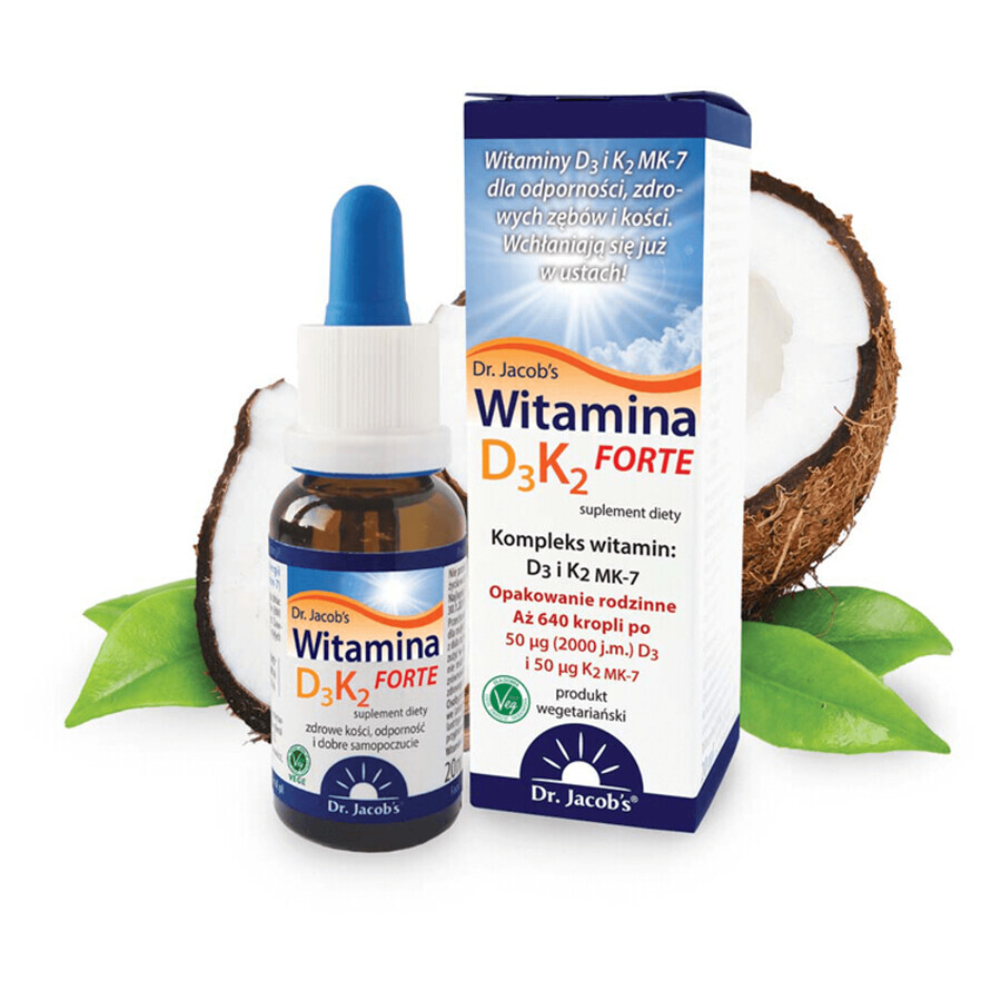 Dr. Jacob's Vitamina D3K2 Forte, gotas, 20 ml