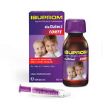 Ibuprom für Kinder Forte 200 mg/ 5ml, Suspension zum Einnehmen ab 3 Monaten, Erdbeergeschmack, 100 ml