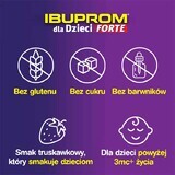 Ibuprom for Children Forte 200 mg/ 5 ml, suspensión oral a partir de 3 meses, sabor fresa, 100 ml