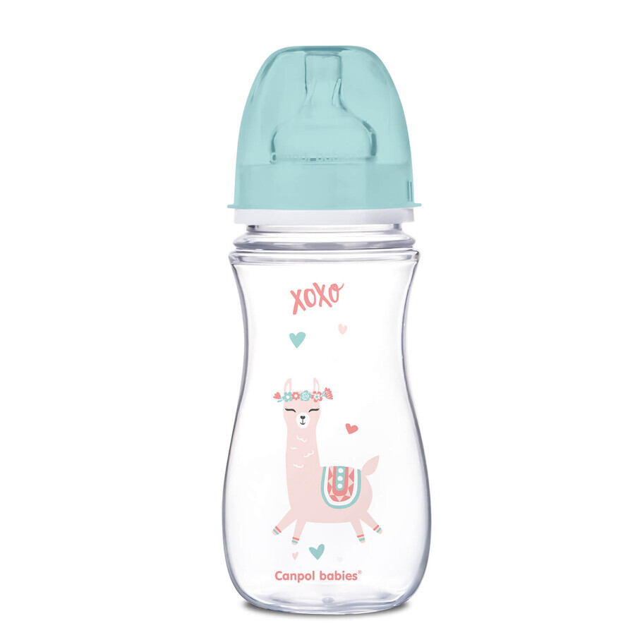 Canpol Babies EasyStart, anti-colic bottle, wide mouth, green, after 12 months, 300 ml