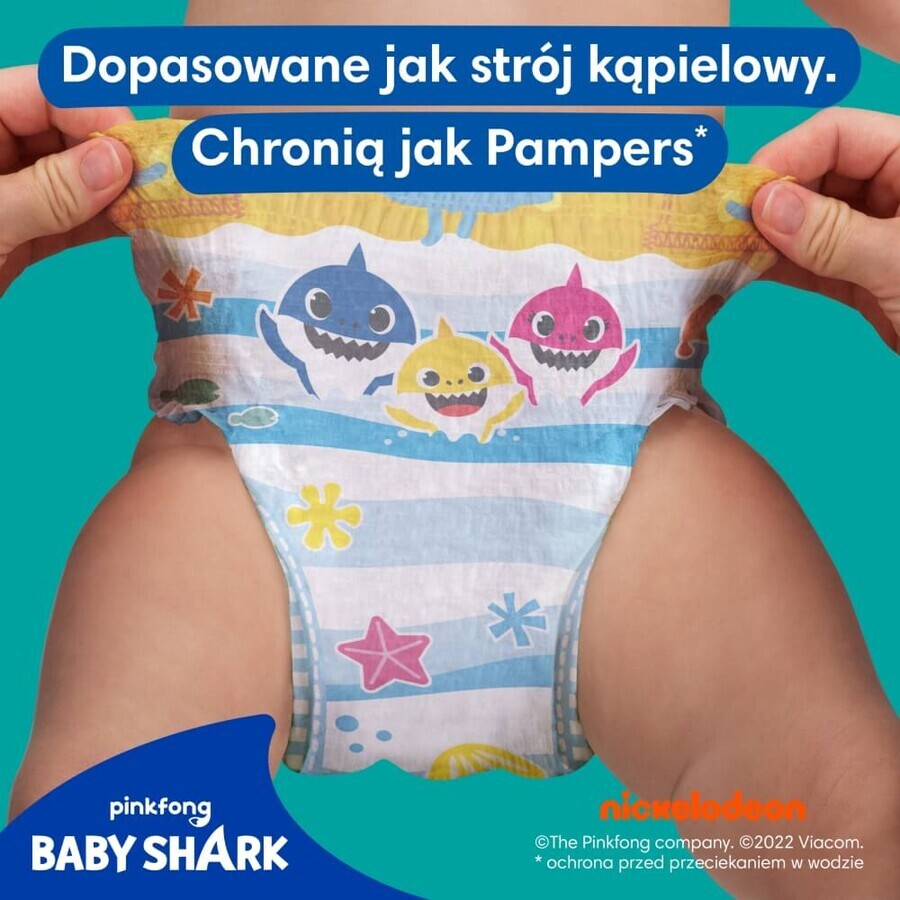 Pampers Splashers, pañales para nadar, talla 4-5, 9-15 kg, 11 piezas