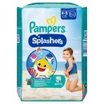 Pampers Splashers, pañales para nadar, talla 4-5, 9-15 kg, 11 piezas