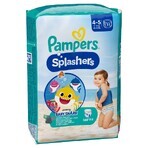 Pampers Splashers, pañales para nadar, talla 4-5, 9-15 kg, 11 piezas