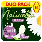 Naturella Ultra, toallas sanitarias con alas, manzanilla, Noche, 14 piezas