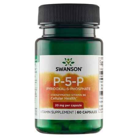 Swanson P-5-P, vitamina B6 20 mg, 60 cápsulas