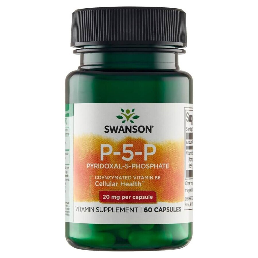 Swanson P-5-P, vitamina B6 20 mg, 60 cápsulas