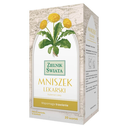 Herbapol Zielnik Świata Mniszek Lekarski, hierbas para brebaje fix, 2 g x 20 bolsitas