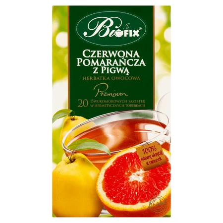 Bi Fix, Premium Naranja sanguina con membrillo, infusión de frutas, 20 sobres
