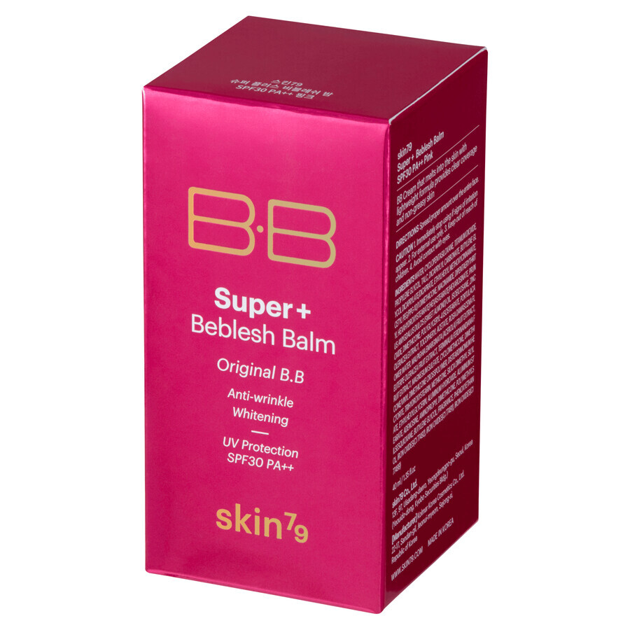 Skin79 BB Hot Pink Super+ Beblesh Balm, crema facial tonificante, SPF 30, 40 g