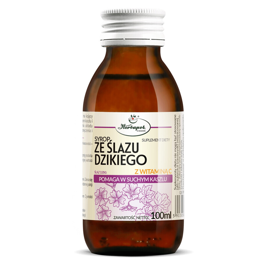 Herbapol Jarabe de malva silvestre con vitamina C, 100 ml