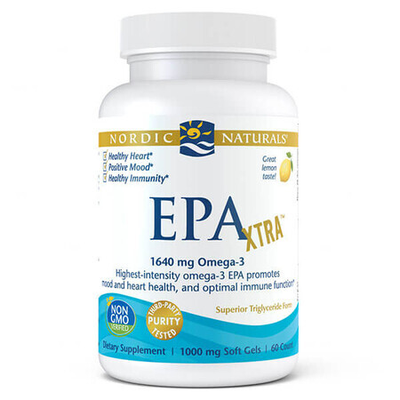 Nordic Naturals, EPA Xtra, Omega-3 1640 mg, limón, 60 cápsulas