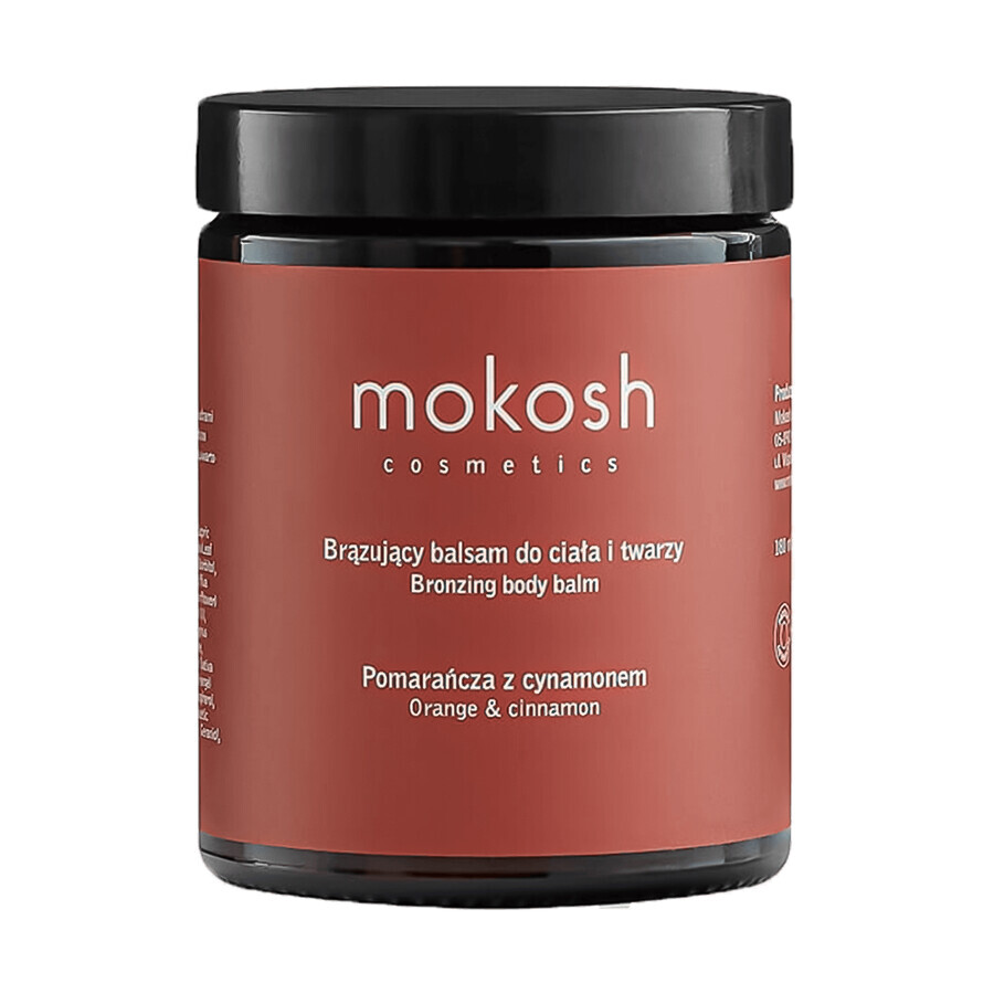 Mokosh, bálsamo bronceador para cuerpo y rostro, naranja con canela, 180 ml