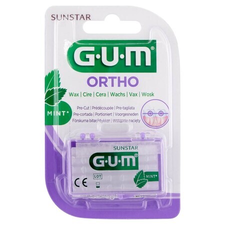 Sunstar Gum Ortho, cera para ortodoncia, calibrada, sabor menta, 1 unidad