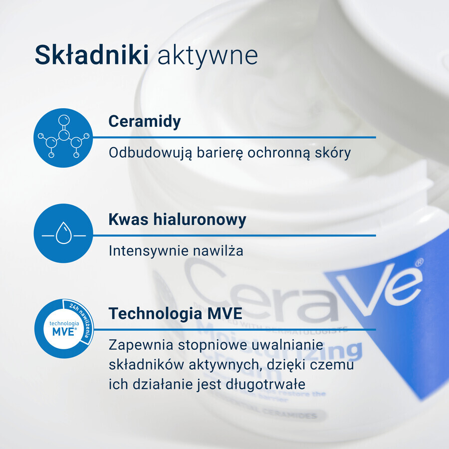 CeraVe, bálsamo hidratante para rostro y cuerpo con ceramidas, pieles secas y muy secas, 177 ml