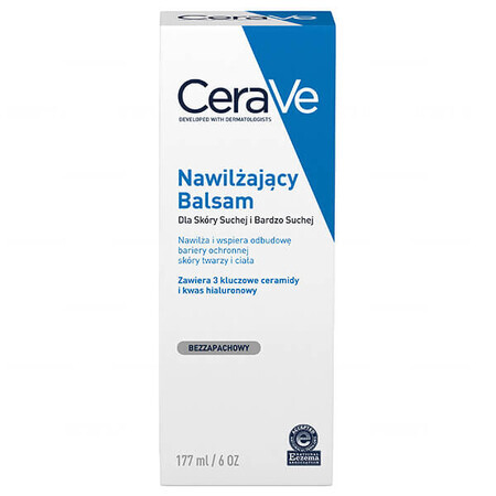 CeraVe, bálsamo hidratante para rostro y cuerpo con ceramidas, pieles secas y muy secas, 177 ml