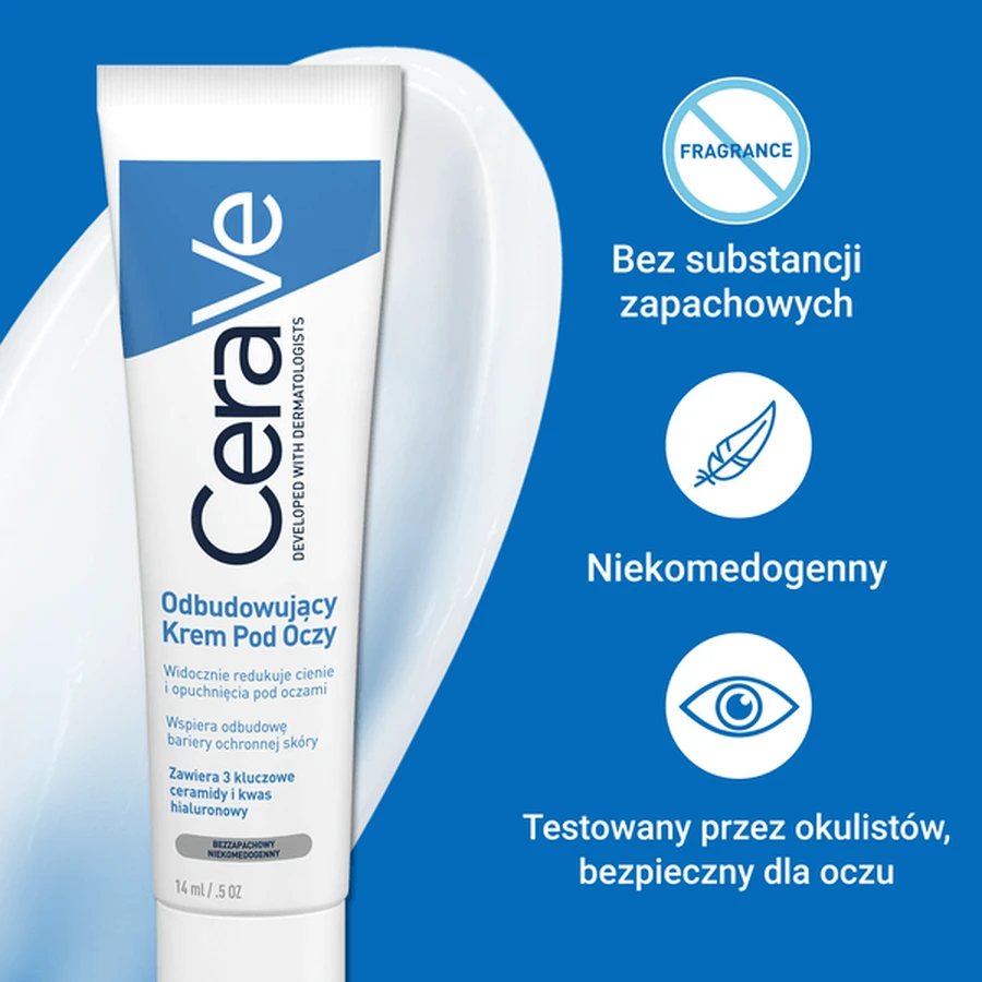 CeraVe, crema reparadora para el contorno de ojos, piel normal y seca, 14 ml