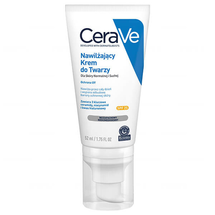 CeraVe Moisturizing Face Cream with Ceramides, Normal to Dry Skin, SPF 25, 52ml