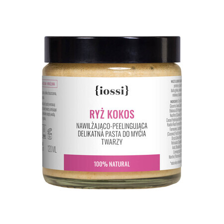 Iossi Reis und Kokosnuss, feuchtigkeitsspendende und peelende sanfte Gesichtsreinigungspaste, 120 ml