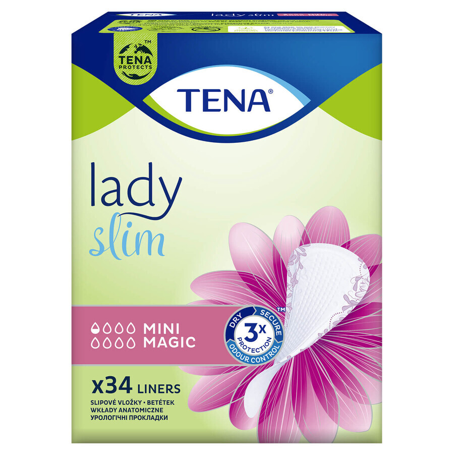 Tena Lady Slim, compresas urológicas, Mini Magic, 34 piezas