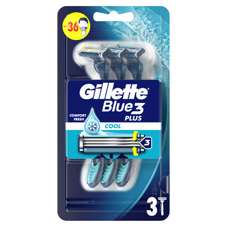 Gillette Blue 3 Cool, maquinillas de afeitar desechables, 3 piezas