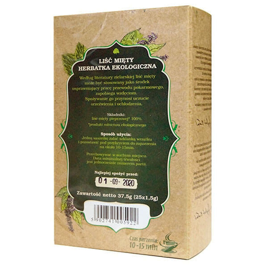 Dary Natury Peppermint Leaf, Organic Tea, 1.5 gx 25 Sachets