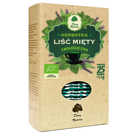 Dary Natury Peppermint Leaf, Organic Tea, 1.5 gx 25 Sachets