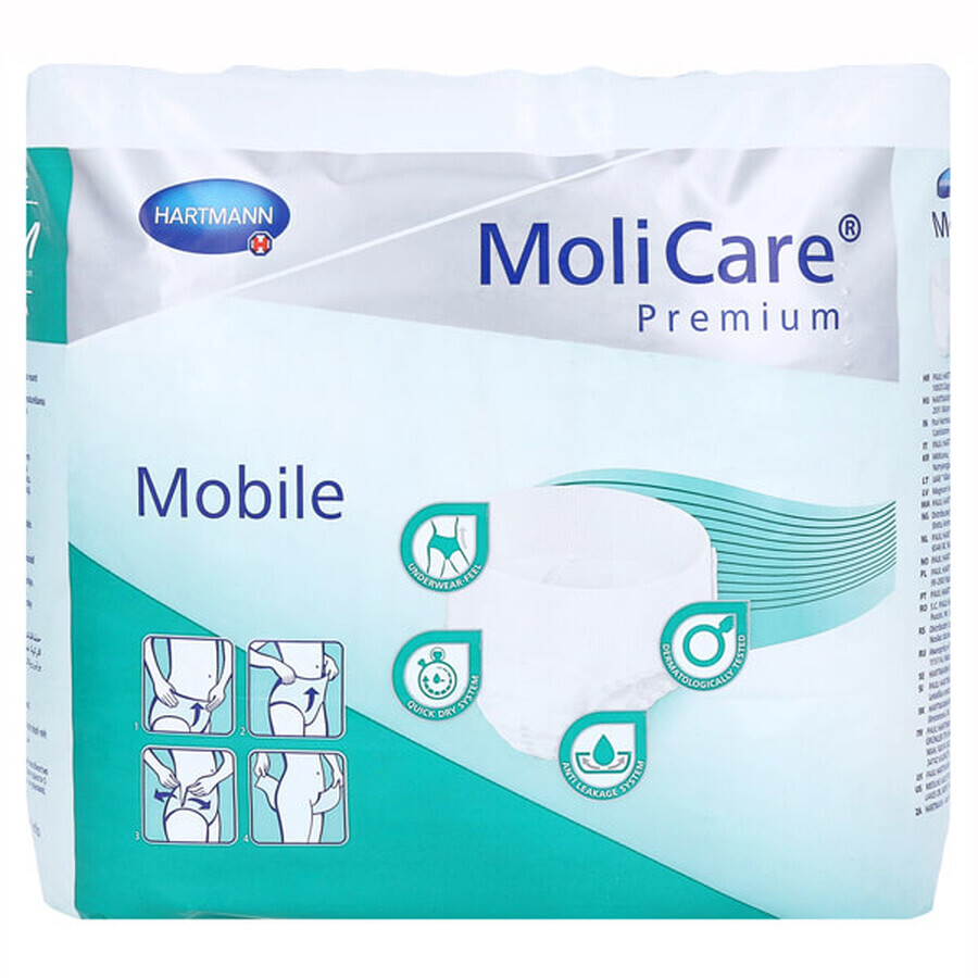 MoliCare Premium Mobile, luiers, maat M, 80-120 cm, 5 druppels, 14 stuks