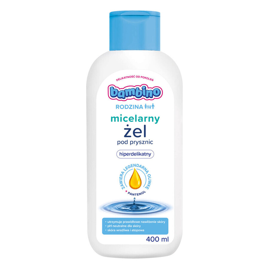 Bambino Family, gel de ducha micelar, hiperdelicado, a partir de 3 años, 400 ml