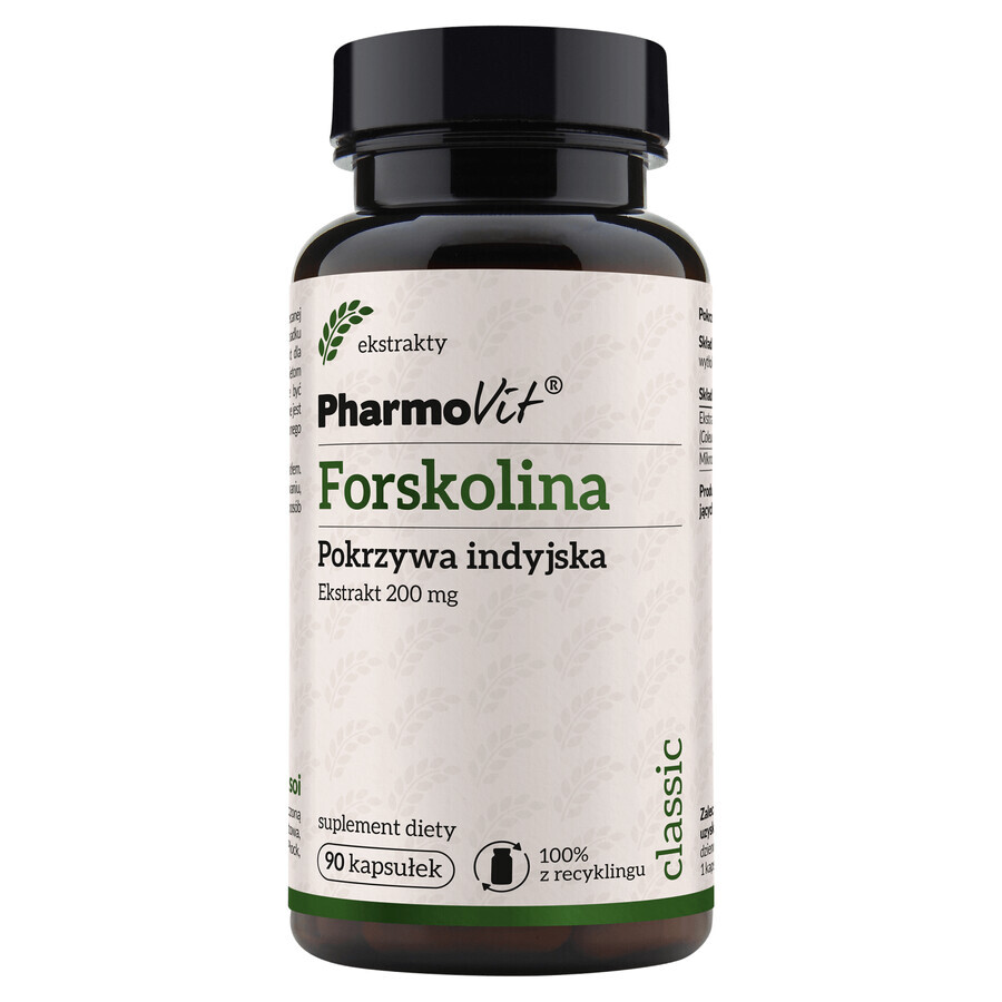 PharmoVit Forskolin, ortiga india, 90 cápsulas