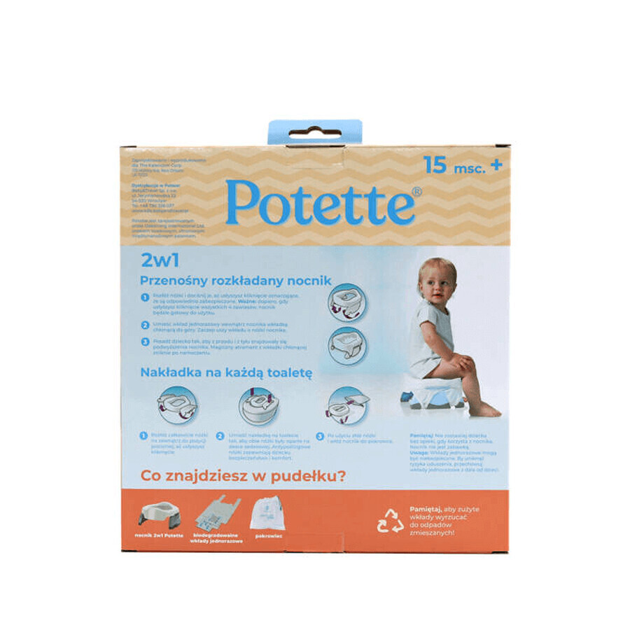 Potette Plus, vasino e tavoletta igienica per bambini 2in1, grigio e bianco, 1 pezzo