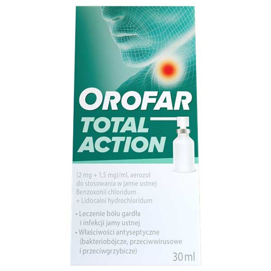 Orofar Acción Total (2 mg + 1,5 mg)/ml, aerosol oral, 30 ml