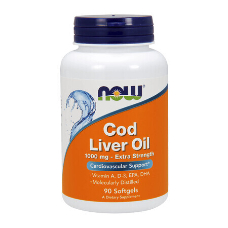 Now Foods Cod Liver Oil, aceite de hígado de bacalao, 90 cápsulas