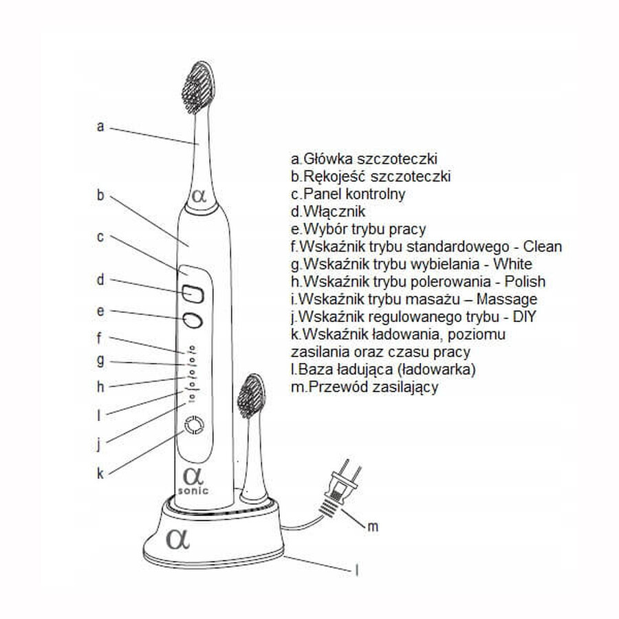 Alfa Sonic, cepillo dental sónico + 4 cabezales de recambio