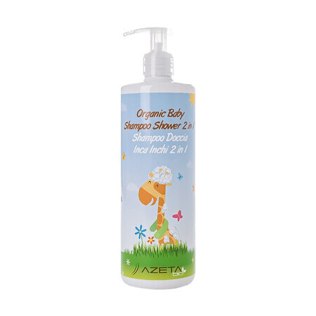 Azeta Bio, gel de baño y cabello ecológico para niños, 2 en 1, desde el nacimiento, 500 ml