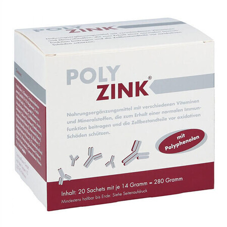 PolyZink, Vitamine und Mineralien, 14 g x 20 Tütchen