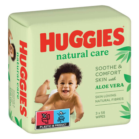 Huggies Natural Care, toallitas húmedas, 3 x 56 piezas