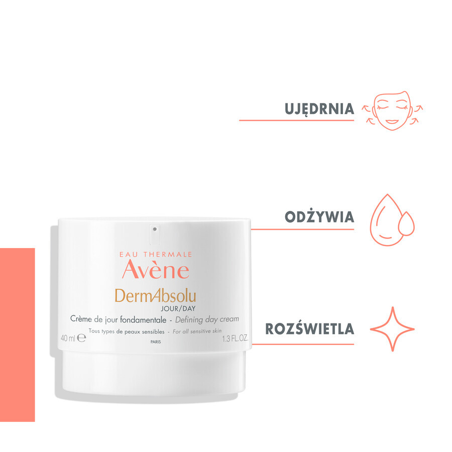 Avene DermAbsolu, Oval formende Creme für das Gesicht, Tagespflege, empfindliche und reife Haut, 40 ml