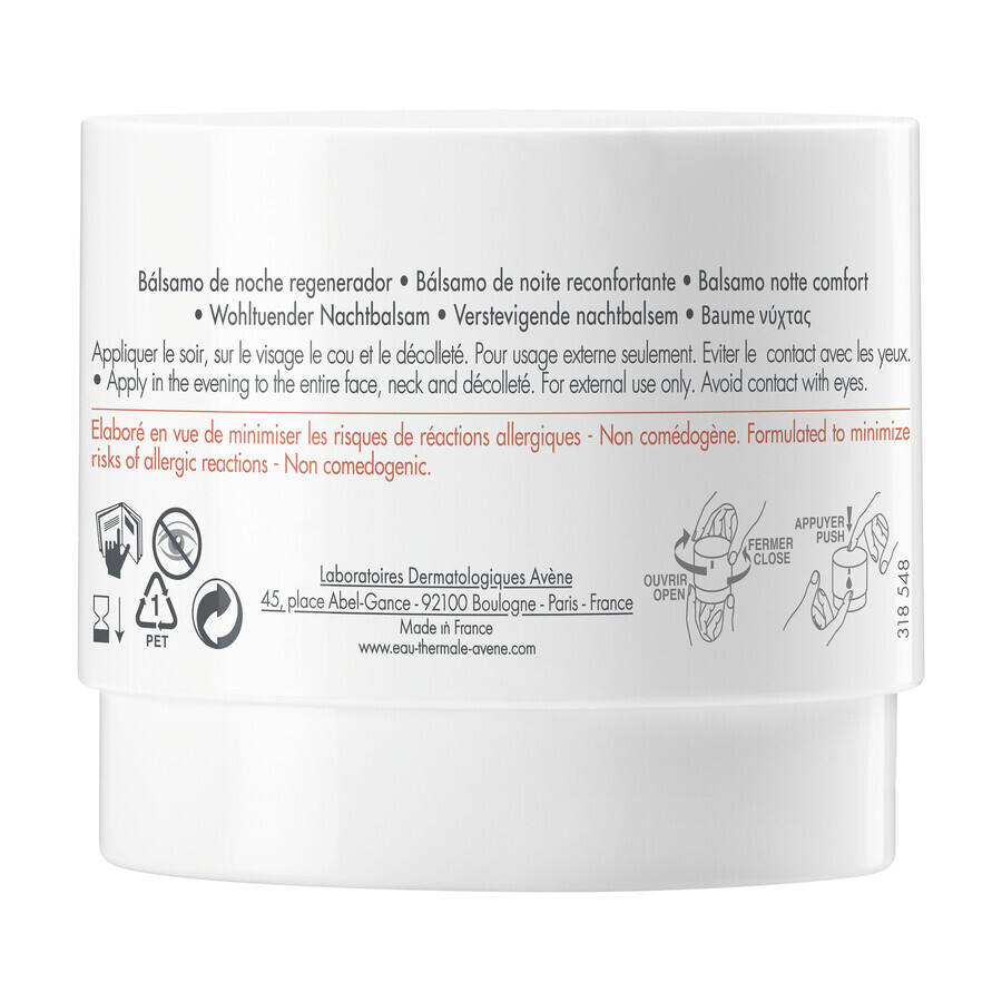 Avene DermAbsolu, Hautkomfortcreme, Nachtcreme, empfindliche und reife Haut, 40 ml