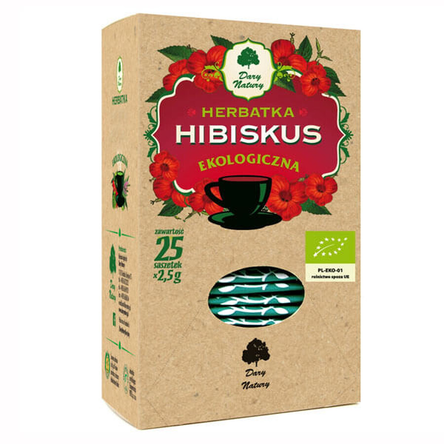 Dary Natury Hibiscus, organic tea, 2.5 gx 25 tea bags