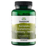 Swanson Cinnamon Gymnema Mulberry Complex, canela, gimnema y mora, 120 cápsulas